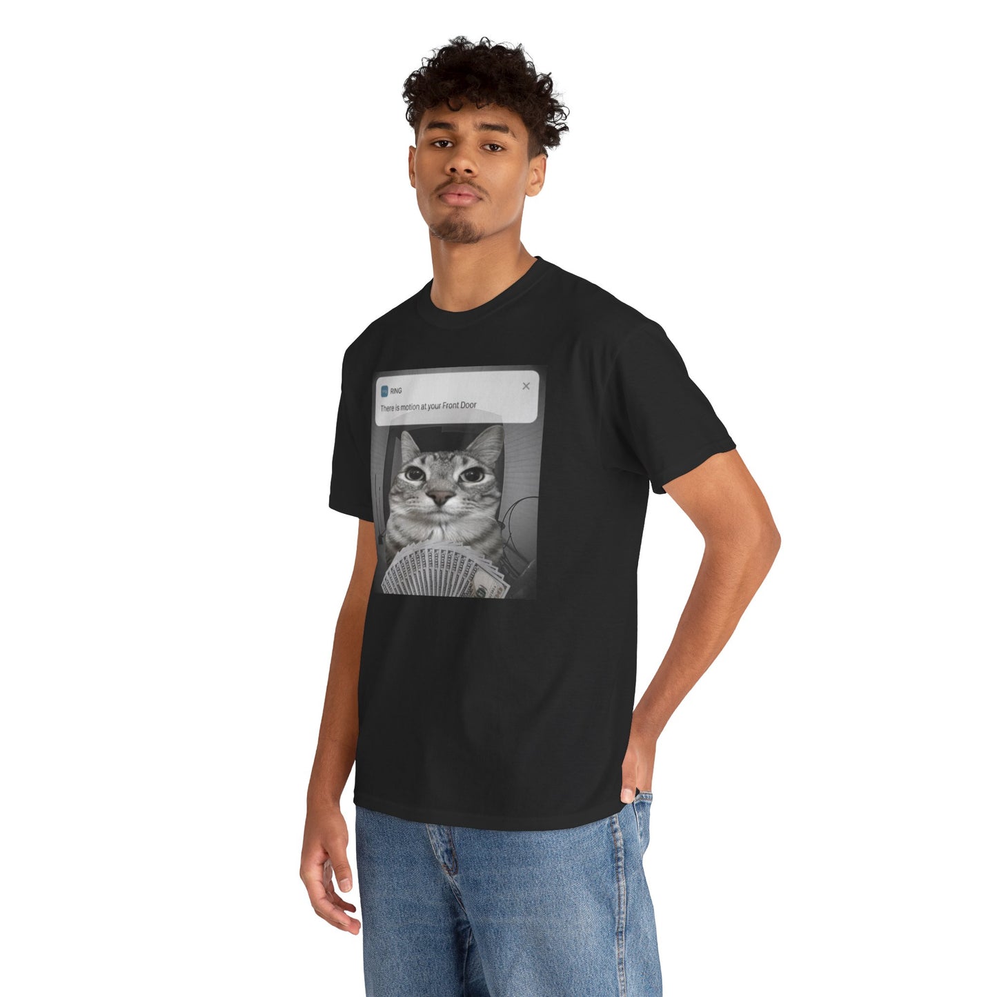 "There is motion at your front door" Unisex Cotton Tee