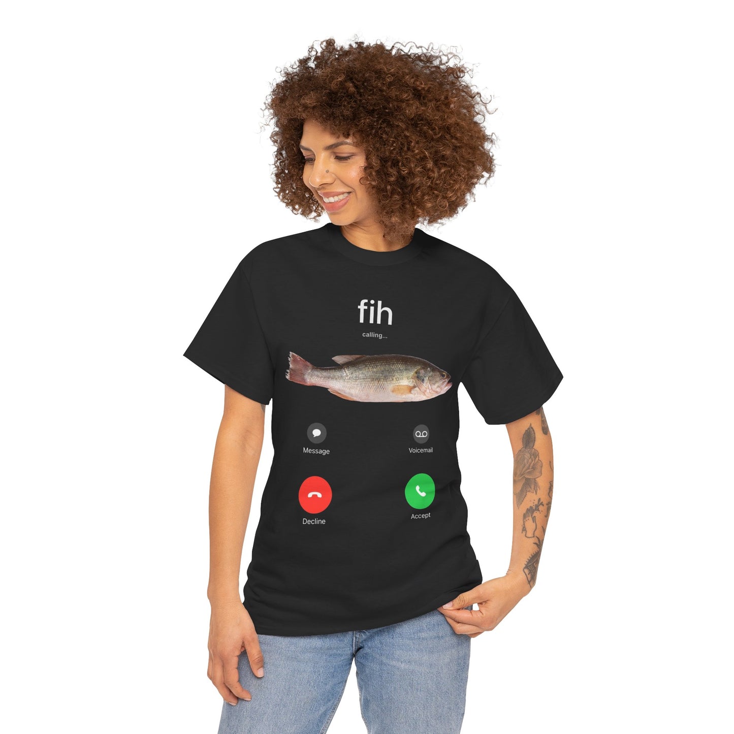 "fih calling..." Unisex Heavy Cotton Tee