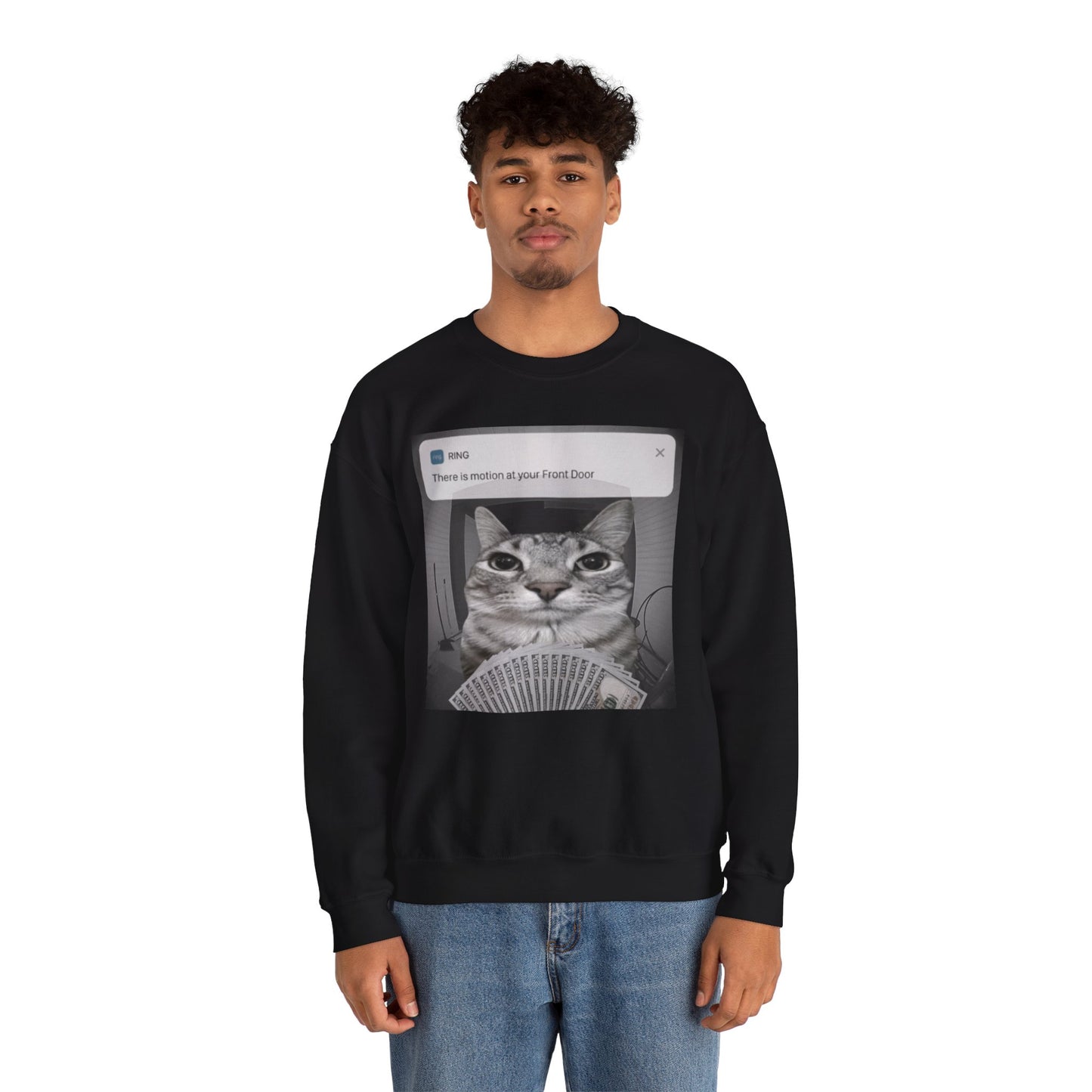 "There is motion at your front door" Unisex Crewneck Sweatshirt Heavy Blend™
