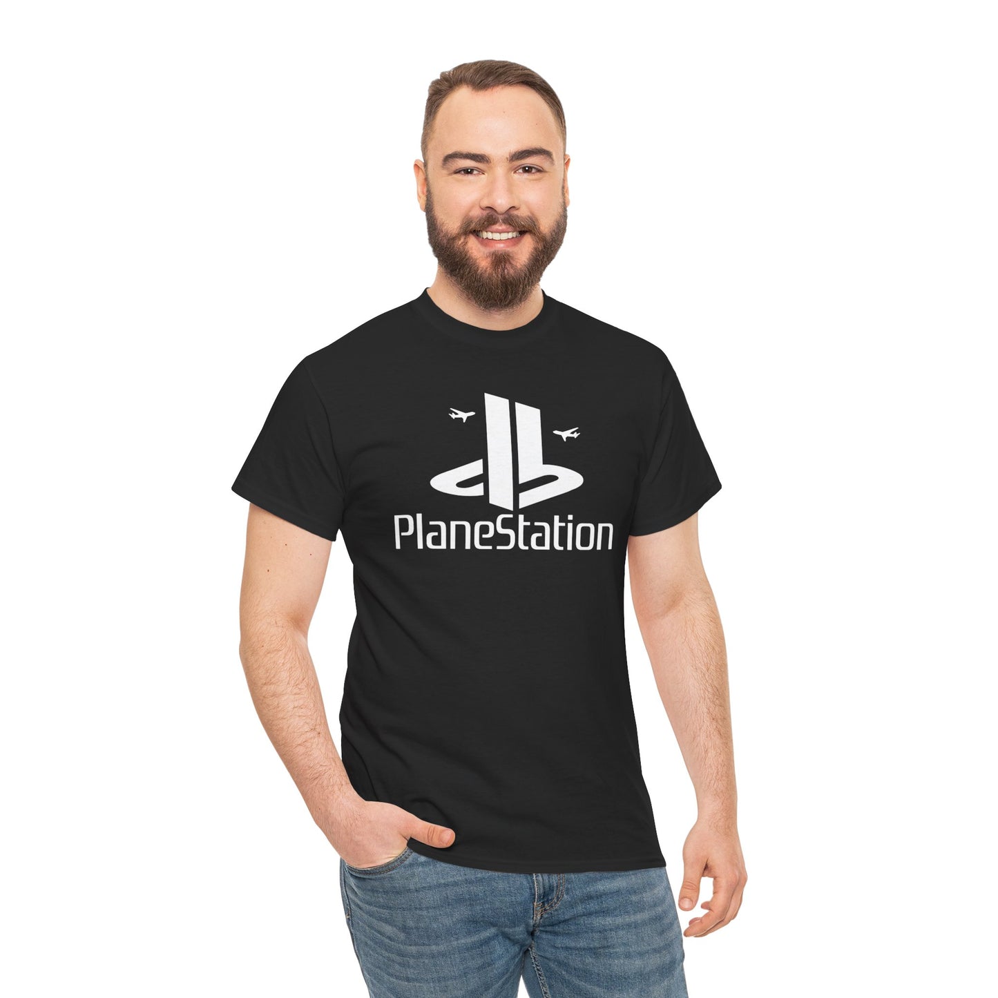 "PlaneStation" Unisex Heavy Cotton Parody Tee