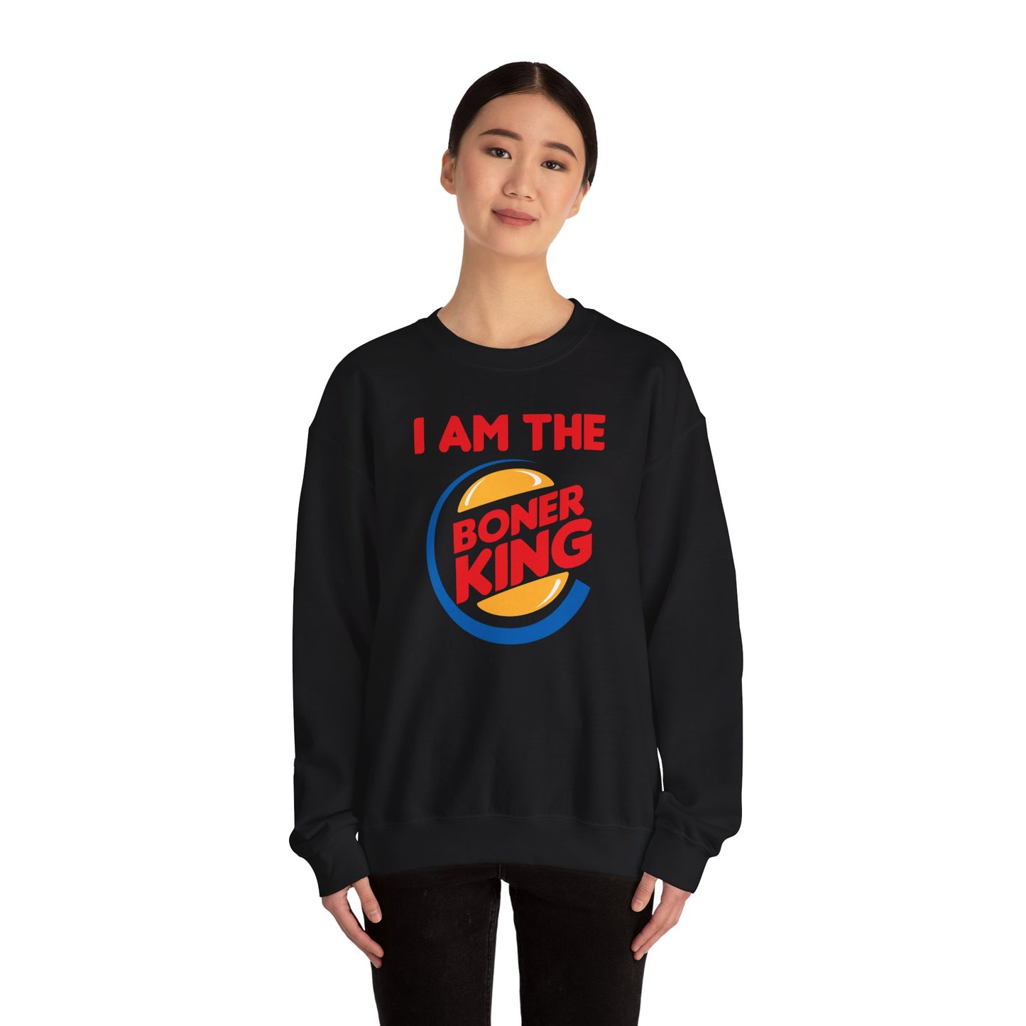 "I am the Boner King" Parody Unisex Crewneck Sweatshirt Heavy Blend™