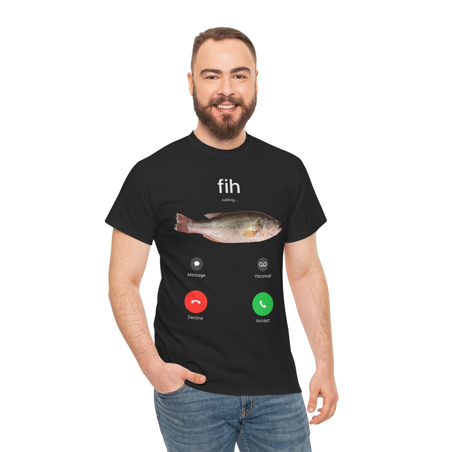 "fih calling..." Unisex Heavy Cotton Tee