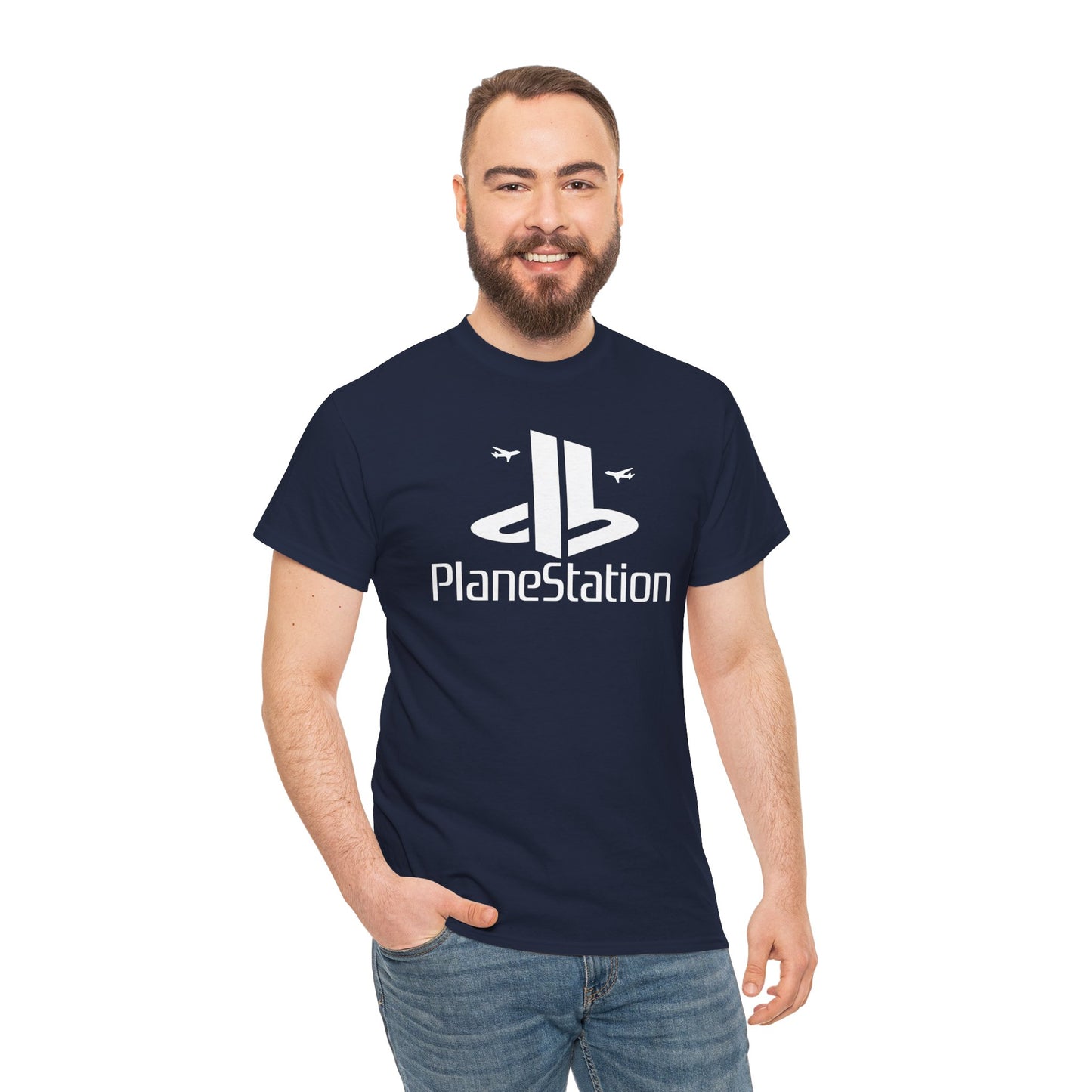 "PlaneStation" Unisex Heavy Cotton Parody Tee